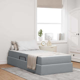 Letto con contenitore e materasso Grigio chiaro 90 x 200 cm