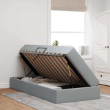 Letto con contenitore e materasso Grigio chiaro 90 x 200 cm