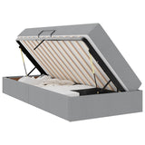 Letto con contenitore e materasso Grigio chiaro 90 x 200 cm
