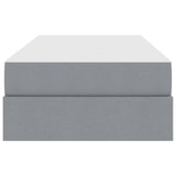 Letto con contenitore e materasso Grigio chiaro 90 x 200 cm