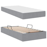 Letto con contenitore e materasso Grigio chiaro 90 x 200 cm