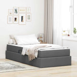 Letto con contenitore e materasso Grigio scuro 90 x 200 cm
