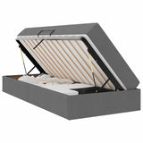 Letto con contenitore e materasso Grigio scuro 90 x 200 cm