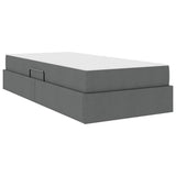 Letto con contenitore e materasso Grigio scuro 90 x 200 cm