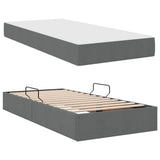 Letto con contenitore e materasso Grigio scuro 90 x 200 cm
