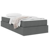 Letto con contenitore e materasso Grigio scuro 90 x 200 cm