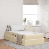 Letto con contenitore e materasso Crema 100 x 200 cm Poliestere