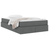 Letto con contenitore e materasso Grigio scuro 120 x 200 cm