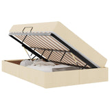 Letto con contenitore e materasso Crema 120 x 200 cm Poliestere