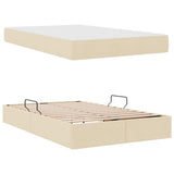 Letto con contenitore e materasso Crema 120 x 200 cm Poliestere