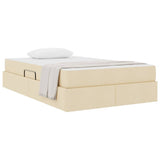 Letto con contenitore e materasso Crema 120 x 200 cm Poliestere