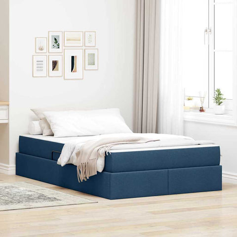 Letto con contenitore e materasso Blu 120 x 200 cm Poliestere