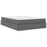 Letto con contenitore e materasso Grigio scuro 140 x 190 cm
