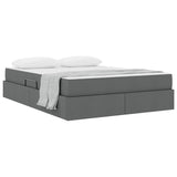 Letto con contenitore e materasso Grigio scuro 140 x 190 cm