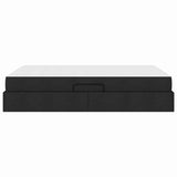 Letto con contenitore e materasso Nero 140 x 190 cm Poliestere