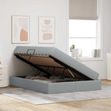 Letto con contenitore e materasso Grigio chiaro 140 x 200 cm