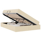 Letto con contenitore e materasso Crema 140 x 200 cm Poliestere