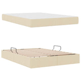 Letto con contenitore e materasso Crema 140 x 200 cm Poliestere