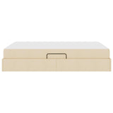 Letto con contenitore e materasso Crema 140 x 200 cm Poliestere