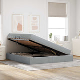 Letto con contenitore e materasso Grigio chiaro 160 x 200 cm