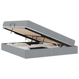 Letto con contenitore e materasso Grigio chiaro 160 x 200 cm