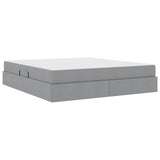 Letto con contenitore e materasso Grigio chiaro 160 x 200 cm