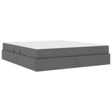 Letto con contenitore e materasso Grigio scuro 180 x 200 cm