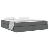 Letto con contenitore e materasso Grigio scuro 180 x 200 cm