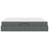 Letto con contenitore e materasso Grigio scuro 180 x 200 cm