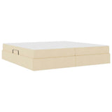 Letto con contenitore e materasso Crema 200 x 200 cm Poliestere