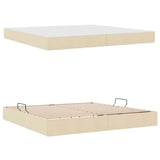 Letto con contenitore e materasso Crema 200 x 200 cm Poliestere