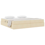 Letto con contenitore e materasso Crema 200 x 200 cm Poliestere