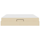 Letto con contenitore e materasso Crema 200 x 200 cm Poliestere