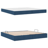 Letto con contenitore e materasso Blu 200 x 200 cm Poliestere