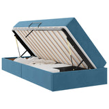 Letto con contenitore e materasso Blu Scuro 90 x 190 cm Velluto