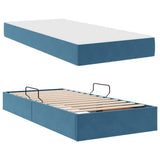 Letto con contenitore e materasso Blu Scuro 90 x 190 cm Velluto