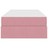 Letto con contenitore e materasso Rosa 90 x 190 cm Velluto
