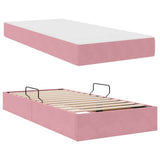 Letto con contenitore e materasso Rosa 90 x 190 cm Velluto