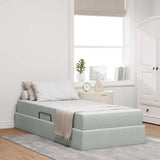 Letto con contenitore e materasso Grigio chiaro 90 x 200 cm