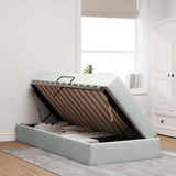 Letto con contenitore e materasso Grigio chiaro 90 x 200 cm