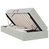 Letto con contenitore e materasso Grigio chiaro 90 x 200 cm