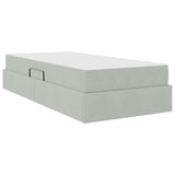 Letto con contenitore e materasso Grigio chiaro 90 x 200 cm