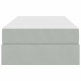 Letto con contenitore e materasso Grigio chiaro 90 x 200 cm