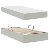 Letto con contenitore e materasso Grigio chiaro 90 x 200 cm