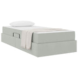 Letto con contenitore e materasso Grigio chiaro 90 x 200 cm