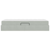 Letto con contenitore e materasso Grigio chiaro 90 x 200 cm