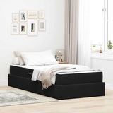 Letto con contenitore e materasso Nero 90 x 200 cm Velluto