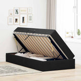 Letto con contenitore e materasso Nero 90 x 200 cm Velluto