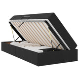 Letto con contenitore e materasso Nero 90 x 200 cm Velluto