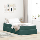Letto con contenitore e materasso Verde Scuro 90 x 200 cm